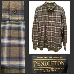 🧡Pendleton Mason Long Sleeve Button Down Mens XL blue plaid